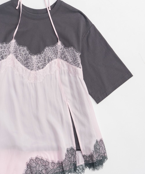 MAISON SPECIAL（メゾンスペシャル）の「【PRE-ORDER】Lace Docking Layered TEE/レースドッキングレイヤードTEE（Tシャツ/カットソー・レディース・ホワイト/チャコールグレー/マルチ・FREE）」の21枚目の写真