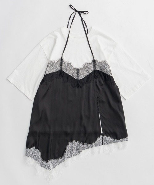 MAISON SPECIAL（メゾンスペシャル）の「【PRE-ORDER】Lace Docking Layered TEE/レースドッキングレイヤードTEE（Tシャツ/カットソー・レディース・ホワイト/チャコールグレー/マルチ・FREE）」の18枚目の写真