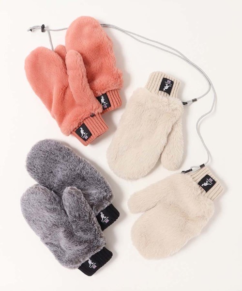 KANGOL(カンゴール)の「KANGOLストラップ付きミトングローブ(手袋・レディース・オフホワイト/オレンジ系その他/ブラック・FREE)」の11枚目の写真