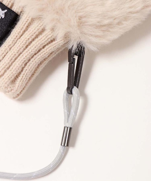 KANGOL(カンゴール)の「KANGOLストラップ付きミトングローブ(手袋・レディース・オフホワイト/オレンジ系その他/ブラック・FREE)」の8枚目の写真