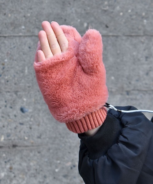 KANGOL(カンゴール)の「KANGOLストラップ付きミトングローブ(手袋・レディース・オフホワイト/オレンジ系その他/ブラック・FREE)」の15枚目の写真