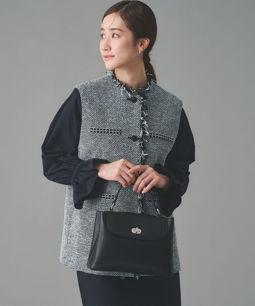 UNITED ARROWS（ユナイテッドアローズ）の「ダブルフェイス ワンハンドル バッグ（ハンドバッグ・レディース・ブラック/ベージュ・FREE）」の8枚目の写真