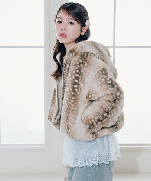 OLIVE des OLIVE(オリーブデオリーブ)の「ファーフードブルゾン(ブルゾン・レディース・その他1/アイボリー・FREE)」の12枚目の写真