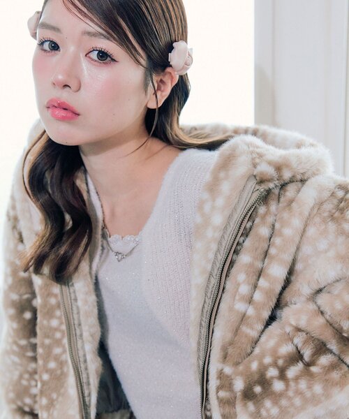 OLIVE des OLIVE(オリーブデオリーブ)の「ファーフードブルゾン(ブルゾン・レディース・その他1/アイボリー・FREE)」の13枚目の写真