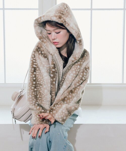 OLIVE des OLIVE(オリーブデオリーブ)の「ファーフードブルゾン(ブルゾン・レディース・その他1/アイボリー・FREE)」の15枚目の写真