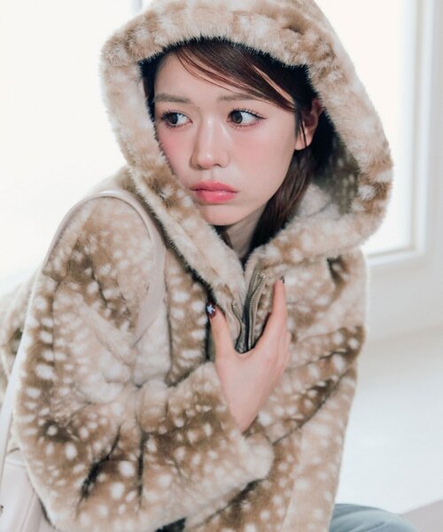 OLIVE des OLIVE(オリーブデオリーブ)の「ファーフードブルゾン(ブルゾン・レディース・その他1/アイボリー・FREE)」の16枚目の写真