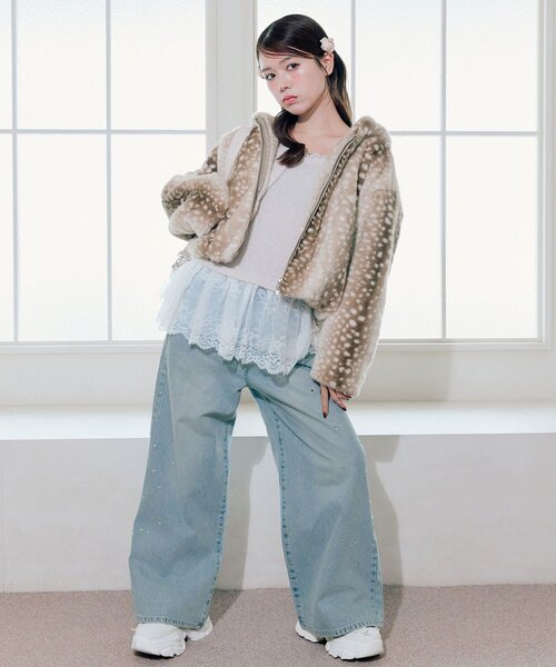 OLIVE des OLIVE(オリーブデオリーブ)の「ファーフードブルゾン(ブルゾン・レディース・その他1/アイボリー・FREE)」の17枚目の写真