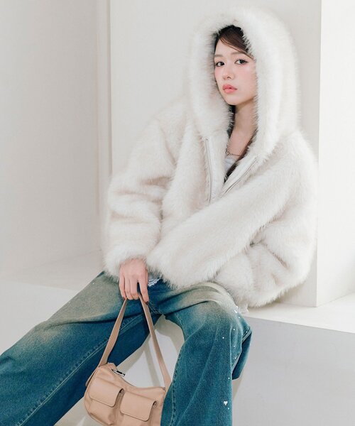 セール】ファーフードブルゾン（ブルゾン）｜OLIVE des OLIVE