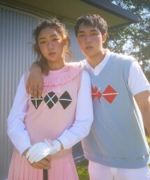 the studio k（ ）の「アーガイルパターンベストピンク（ベスト）」