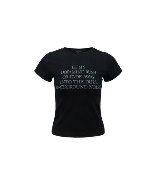 MAGORENSEOUL（マゴレンソウル）の「DOPAMINE スリムフィットTシャツ ブラック（Tシャツ/カットソー・レディース・その他・FREE）」の2枚目の写真