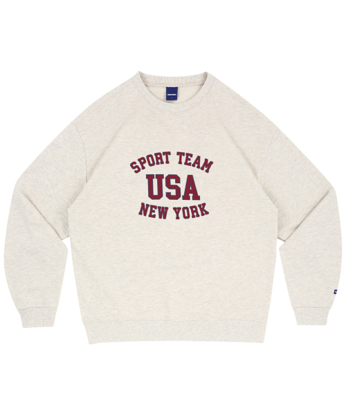 STAFF ONLY(スタッフオンリー)の「SPORT TEAM USA SWEATSHIRTS (MELANGE IVORY)(スウェット・メンズ・その他・MEDIUM/LARGE)」の1枚目の写真