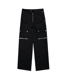 R-0019 UTILITY-ZIP CARGO PANTS(BLACK)
