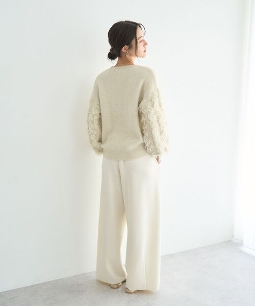YECCA VECCA（イェッカヴェッカ）の「ラメフェザー袖フリンジニット（ニット/セーター・レディース・ブルー/チャコールグレー/アイボリー・FREE）」の21枚目の写真