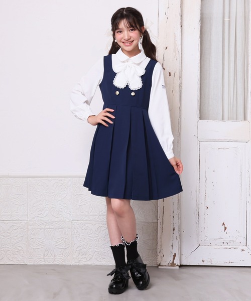 PINKHUNT（ピンクハント）の「PINKHUNT フォーマルレイヤードワンピース 1164K（ワンピース・キッズ・ネイビー/アッシュグレー・140cm/130cm/120cm/160cm/150cm）」の5枚目の写真