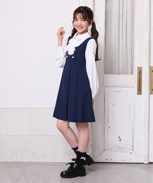 PINKHUNT（ピンクハント）の「PINKHUNT フォーマルレイヤードワンピース 1164K（ワンピース・キッズ・ネイビー/アッシュグレー・140cm/130cm/120cm/160cm/150cm）」の6枚目の写真