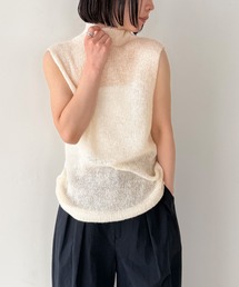 select MOCA by son（セレクトモカバイソン）の「ハイネックシアーノースリーブロングニット【by SON】（ニット/セーター）」