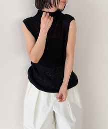 select MOCA by son（セレクトモカバイソン）の「ハイネックシアーノースリーブロングニット【by SON】（ニット/セーター）」