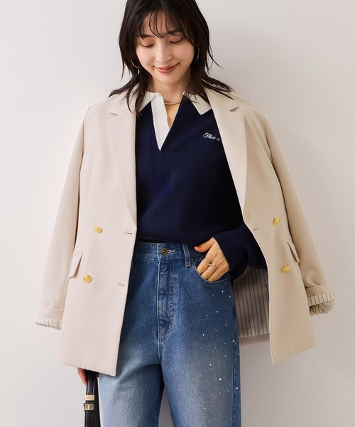 美easy】コンフォート金ボタンジャケット/イージーケア・UVケア