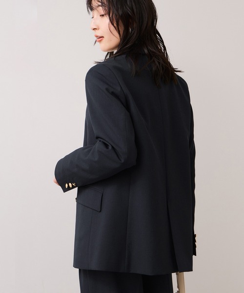 美easyコンフォート金ボタンジャケット/イージーケア・UVケア