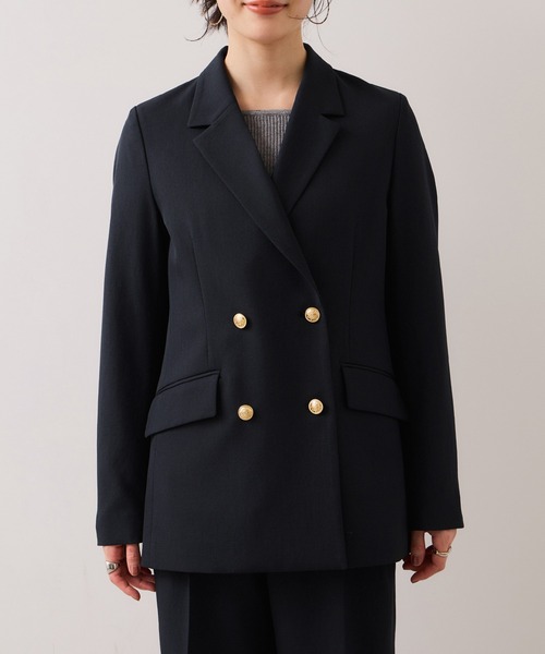 VIS（ビス）の「【美easy】コンフォート金ボタンジャケット/イージーケア・UVケア・セットアップ対応（テーラードジャケット・レディース・ネイビー/グレー/ライトグリーン/ベージュ・S/L/M）」の18枚目の写真