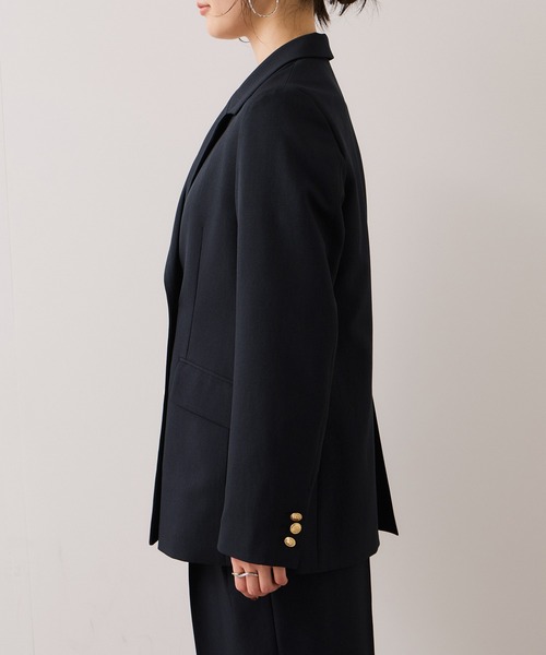 VIS（ビス）の「【美easy】コンフォート金ボタンジャケット/イージーケア・UVケア・セットアップ対応（テーラードジャケット・レディース・ネイビー/グレー/ライトグリーン/ベージュ・S/L/M）」の19枚目の写真