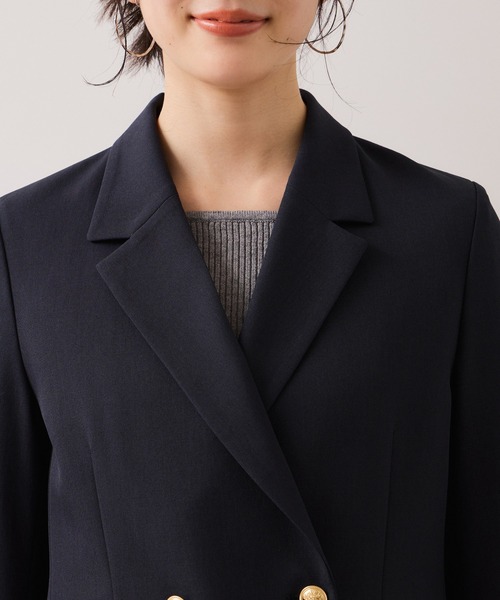 VIS（ビス）の「【美easy】コンフォート金ボタンジャケット/イージーケア・UVケア・セットアップ対応（テーラードジャケット・レディース・ネイビー/グレー/ライトグリーン/ベージュ・S/L/M）」の21枚目の写真