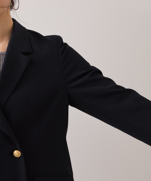 VIS（ビス）の「【美easy】コンフォート金ボタンジャケット/イージーケア・UVケア・セットアップ対応（テーラードジャケット・レディース・ネイビー/グレー/ライトグリーン/ベージュ・S/L/M）」の22枚目の写真