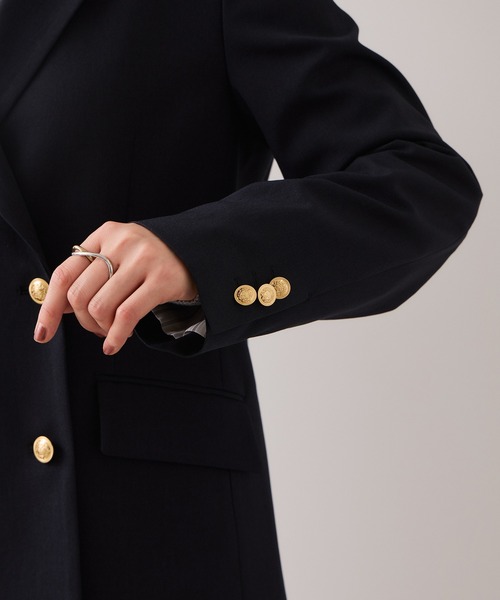 VIS（ビス）の「【美easy】コンフォート金ボタンジャケット/イージーケア・UVケア・セットアップ対応（テーラードジャケット・レディース・ネイビー/グレー/ライトグリーン/ベージュ・S/L/M）」の12枚目の写真