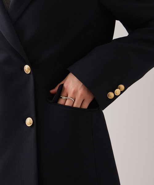 VIS（ビス）の「【美easy】コンフォート金ボタンジャケット/イージーケア・UVケア・セットアップ対応（テーラードジャケット・レディース・ネイビー/グレー/ライトグリーン/ベージュ・S/L/M）」の13枚目の写真