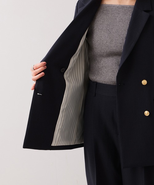 VIS（ビス）の「【美easy】コンフォート金ボタンジャケット/イージーケア・UVケア・セットアップ対応（テーラードジャケット・レディース・ネイビー/グレー/ライトグリーン/ベージュ・S/L/M）」の14枚目の写真