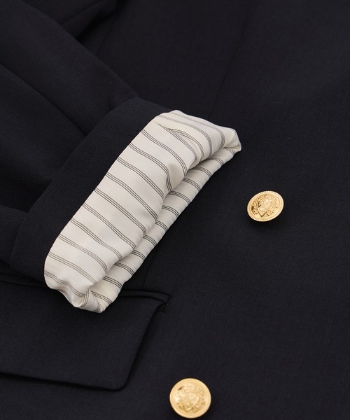 VIS（ビス）の「【美easy】コンフォート金ボタンジャケット/イージーケア・UVケア・セットアップ対応（テーラードジャケット・レディース・ネイビー/グレー/ライトグリーン/ベージュ・S/L/M）」の16枚目の写真