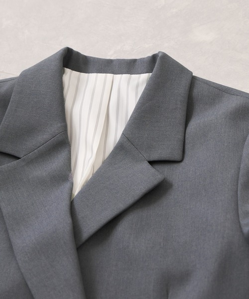 VIS（ビス）の「【美easy】コンフォート金ボタンジャケット/イージーケア・UVケア・セットアップ対応（テーラードジャケット・レディース・ネイビー/グレー/ライトグリーン/ベージュ・S/L/M）」の6枚目の写真