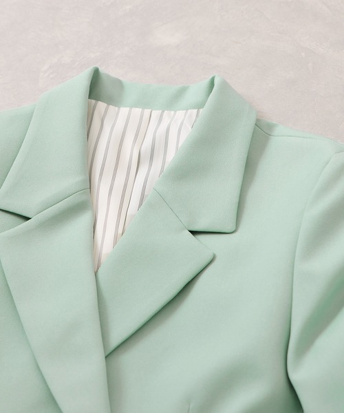 VIS（ビス）の「【美easy】コンフォート金ボタンジャケット/イージーケア・UVケア・セットアップ対応（テーラードジャケット・レディース・ネイビー/グレー/ライトグリーン/ベージュ・S/L/M）」の7枚目の写真
