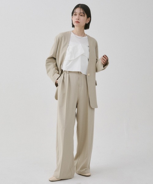 hunch（ハンチ）の「フロントフリル長袖Tシャツ（Tシャツ/カットソー・レディース・ブラック/オフホワイト/チャコール・FREE）」の6枚目の写真