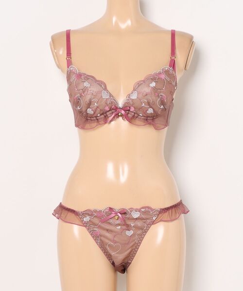 Absorle（アブソール）の「ハートフルメロディー　ブラ&ショーツセット（ブラ&ショーツ・レディース・ピンク/アイボリー/ブラウン・C65/B75/B70/B65/F70/F65/E75/E70/E65/D75/D70/D65/C75/C70/F75）」の4枚目の写真