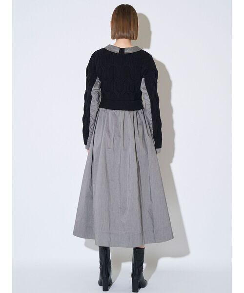 ELENDEEK(エレンディーク)の「ケーブルドッキングフィット&フレアワンピース(ワンピース・レディース・ブラック/ブラウン・02/01)」の9枚目の写真