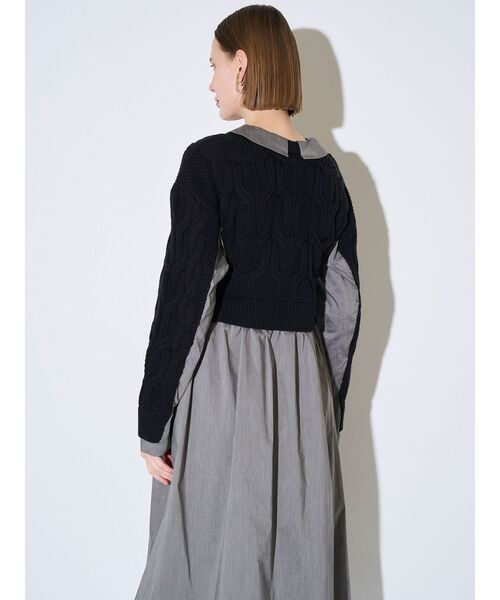 ELENDEEK(エレンディーク)の「ケーブルドッキングフィット&フレアワンピース(ワンピース・レディース・ブラック/ブラウン・02/01)」の11枚目の写真