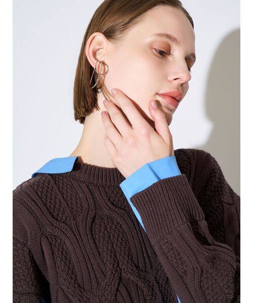 ELENDEEK(エレンディーク)の「ケーブルドッキングフィット&フレアワンピース(ワンピース・レディース・ブラック/ブラウン・02/01)」の13枚目の写真