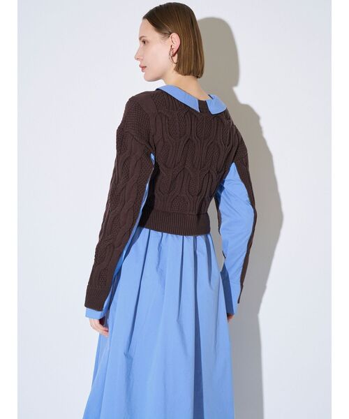 ELENDEEK(エレンディーク)の「ケーブルドッキングフィット&フレアワンピース(ワンピース・レディース・ブラック/ブラウン・02/01)」の19枚目の写真