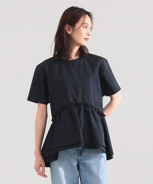 Demi-Luxe BEAMS(デミルクス ビームス)の「ダブル ペプラム ブラウス(シャツ/ブラウス・レディース・オフホワイト/ブラック・ONE SIZE)」の2枚目の写真