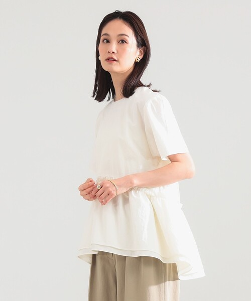 Demi-Luxe BEAMS(デミルクス ビームス)の「ダブル ペプラム ブラウス(シャツ/ブラウス・レディース・オフホワイト/ブラック・ONE SIZE)」の6枚目の写真