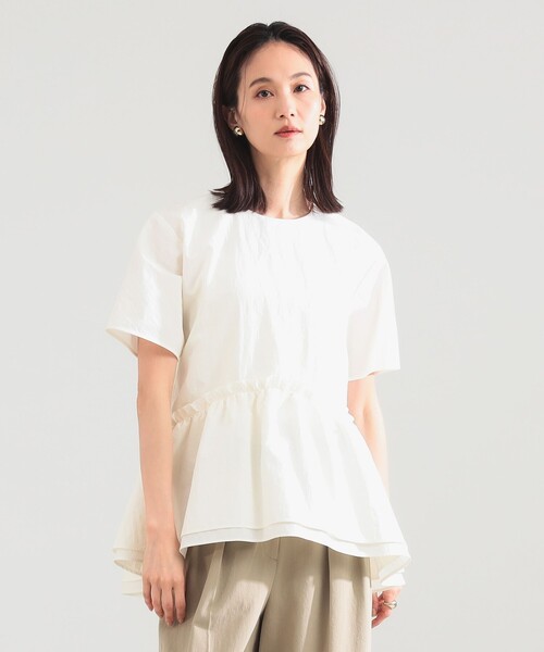 Demi-Luxe BEAMS(デミルクス ビームス)の「ダブル ペプラム ブラウス(シャツ/ブラウス・レディース・オフホワイト/ブラック・ONE SIZE)」の7枚目の写真