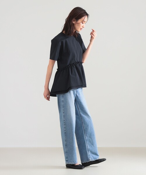 Demi-Luxe BEAMS(デミルクス ビームス)の「ダブル ペプラム ブラウス(シャツ/ブラウス・レディース・オフホワイト/ブラック・ONE SIZE)」の9枚目の写真