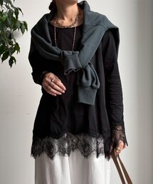 DouDou | ヘムレースロンTEE(Tシャツ/カットソー)