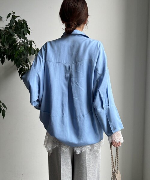 DouDou（ドゥドゥ）の「ヘムレースロンTEE（Tシャツ/カットソー・レディース・オフホワイト/グレー/ブラック・FREE）」の12枚目の写真