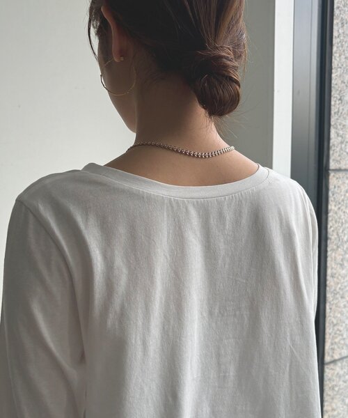DouDou（ドゥドゥ）の「ヘムレースロンTEE（Tシャツ/カットソー・レディース・オフホワイト/グレー/ブラック・FREE）」の20枚目の写真