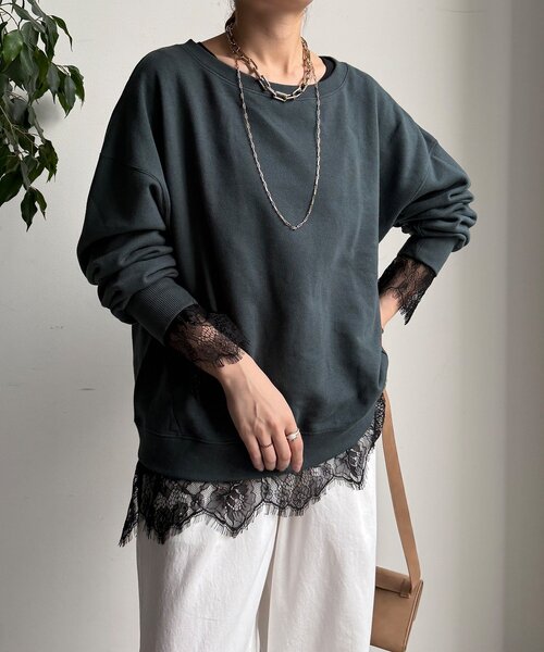 ヘムレースロンTEE（Tシャツ/カットソー）｜DouDou（ドゥドゥ）の