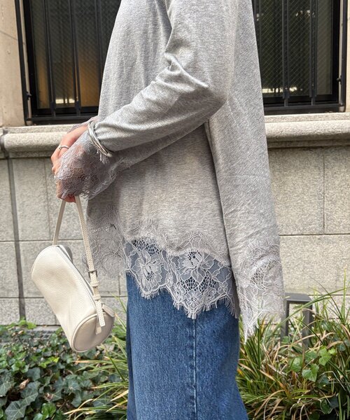 ヘムレースロンTEE（Tシャツ/カットソー）｜DouDou（ドゥドゥ）の