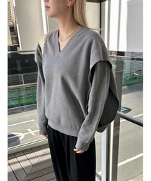 Side open oversized knit PO サイドオープン オーバーサイズニットプルオーバー