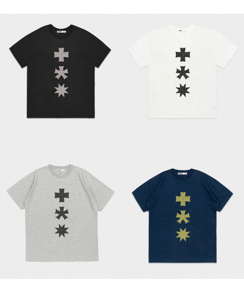 mydeepbluememories（マイディープブルーメモリーズ）の「MM THREE LOGO T-SHIRTS (CHARCOAL)（Tシャツ/カットソー・レディース・チャコール・FREE）」の2枚目の写真